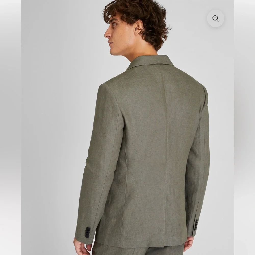 Club Monaco Men's Irish Linen Blazer Olive Green Resort Wear Size 40 NWT